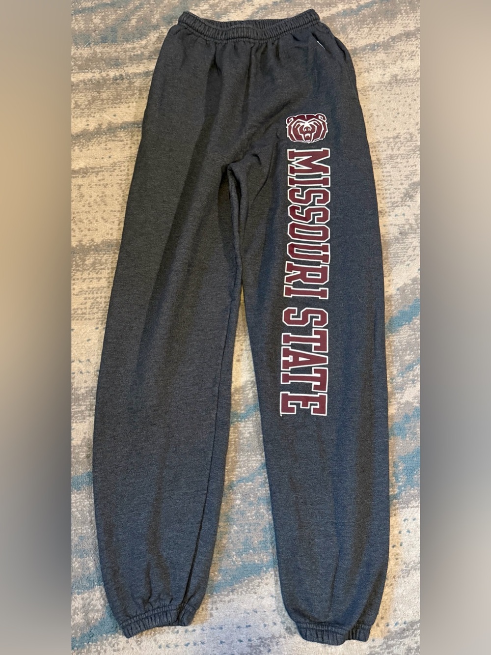 Champion Size S Charcoal Sweatpants with Maroon 'Missouri State' Logo